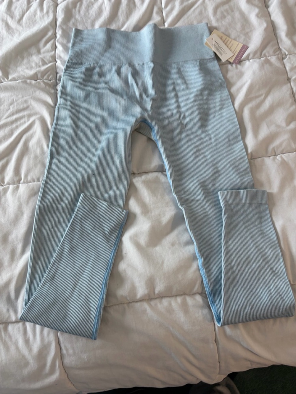 Aeropostale Light Blue Ribbed Kids Leggings